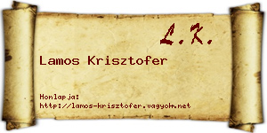 Lamos Krisztofer névjegykártya