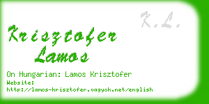 krisztofer lamos business card